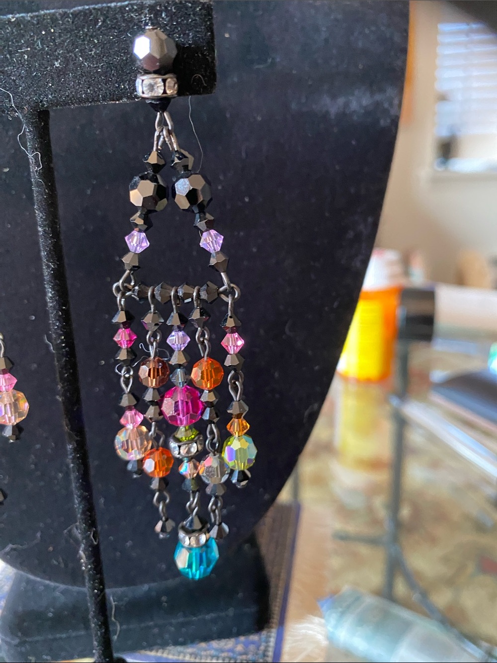 Multicolor Beaded Chandelier Earrings - Women Jewelry - Picture 2 of 3